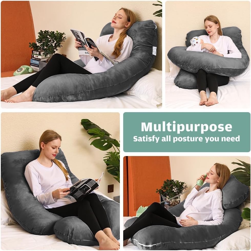 Pregnancy Pillow U Shaped Full Body Maternity Support Pillow 55in Washable
