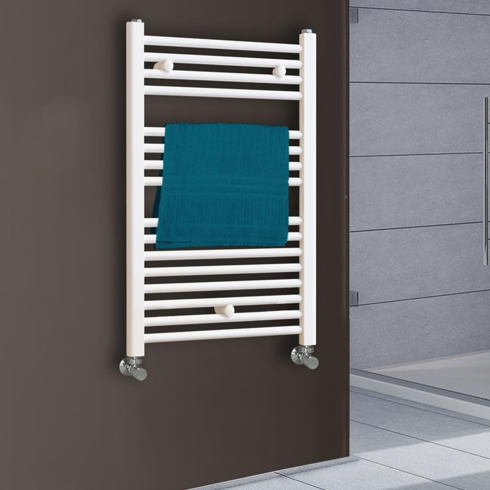 Hot Water Radiator Towel Dryer 800x500 White Chrome Energy Efficient