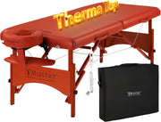 70cm Heated Portable Massage Table | Pro Spa Beauty Bed w/ Therma-Top