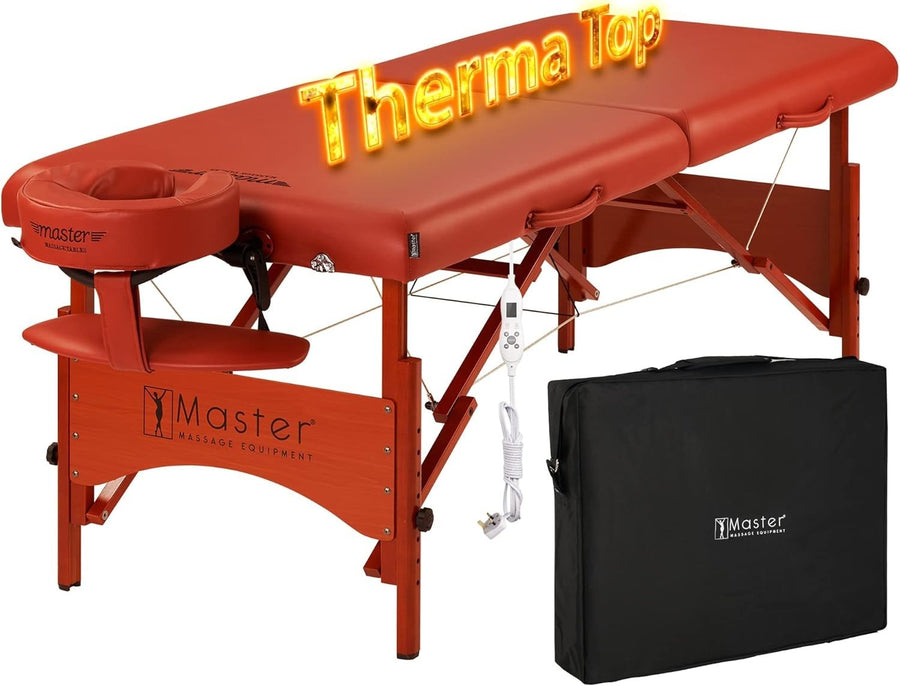 70cm Heated Portable Massage Table | Pro Spa Beauty Bed w/ Therma-Top