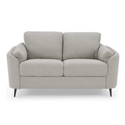 2 Seater Sofa Light Grey Boucle Fabric with Metal Legs Small Lounge