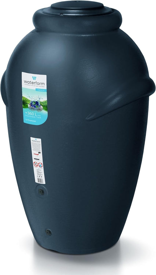 360L Anthracite Garden Water Butt with Tap & Complete Connection Kit