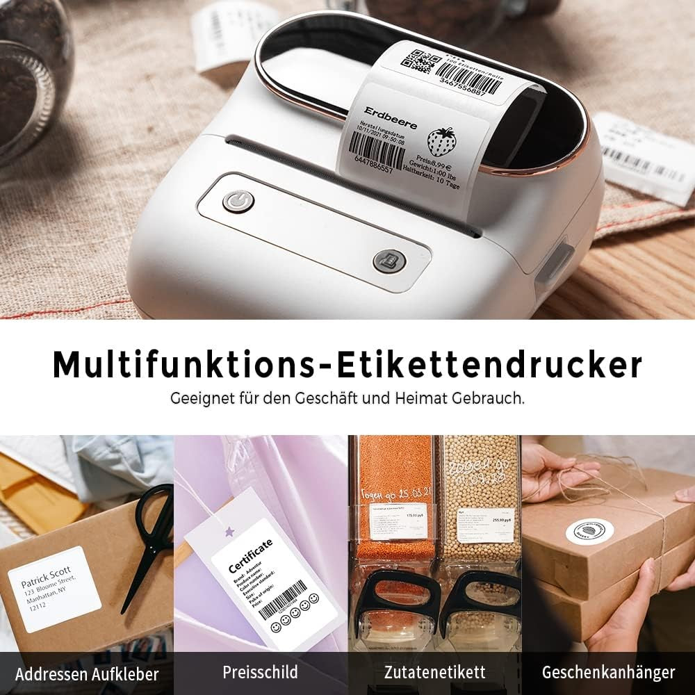 Portable Bluetooth Thermal Label Printer 3″ Wireless Barcode Maker