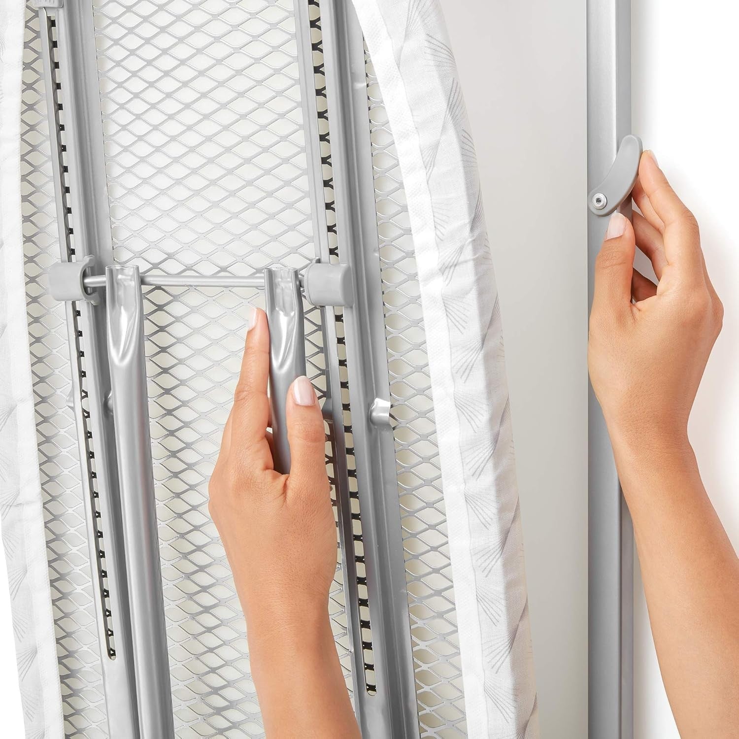 Over Door Ironing Board Fold Away Space Saving Steel White 110cm