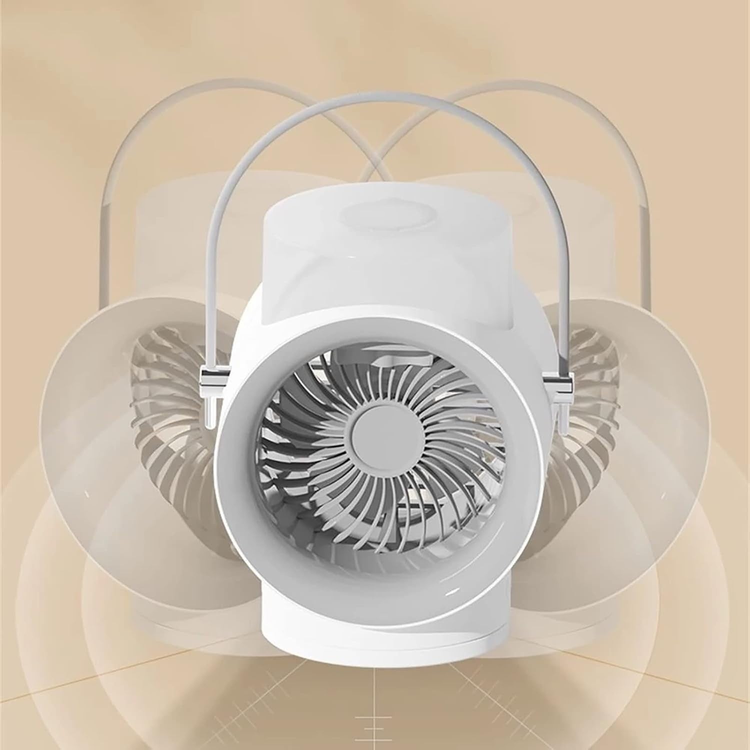 Black Double Humidifier USB Desk Fan – 3 Speeds, 4000mAh, 350ml Water Cooling
