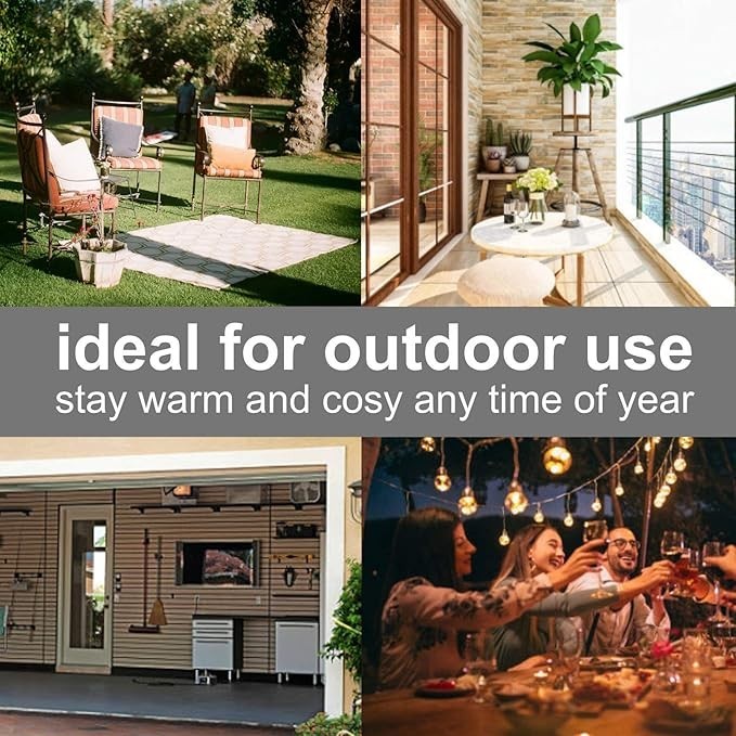 Outdoor Electric Patio Heater 1500W Freestanding Radiant Heat IP34 Safe