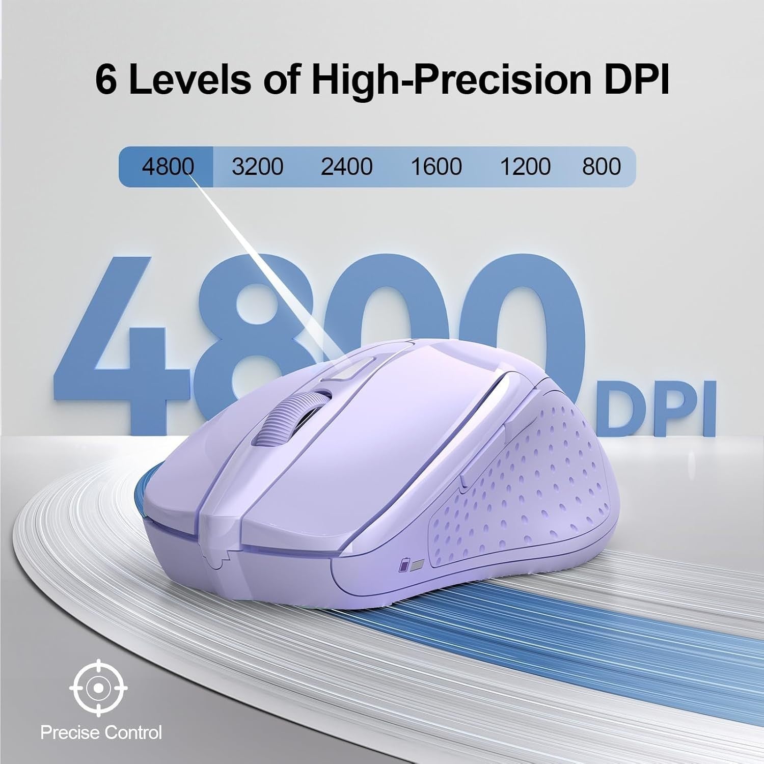 Silent Bluetooth Wireless Mouse 4800 DPI Ergonomic 6 Button Laptop PC