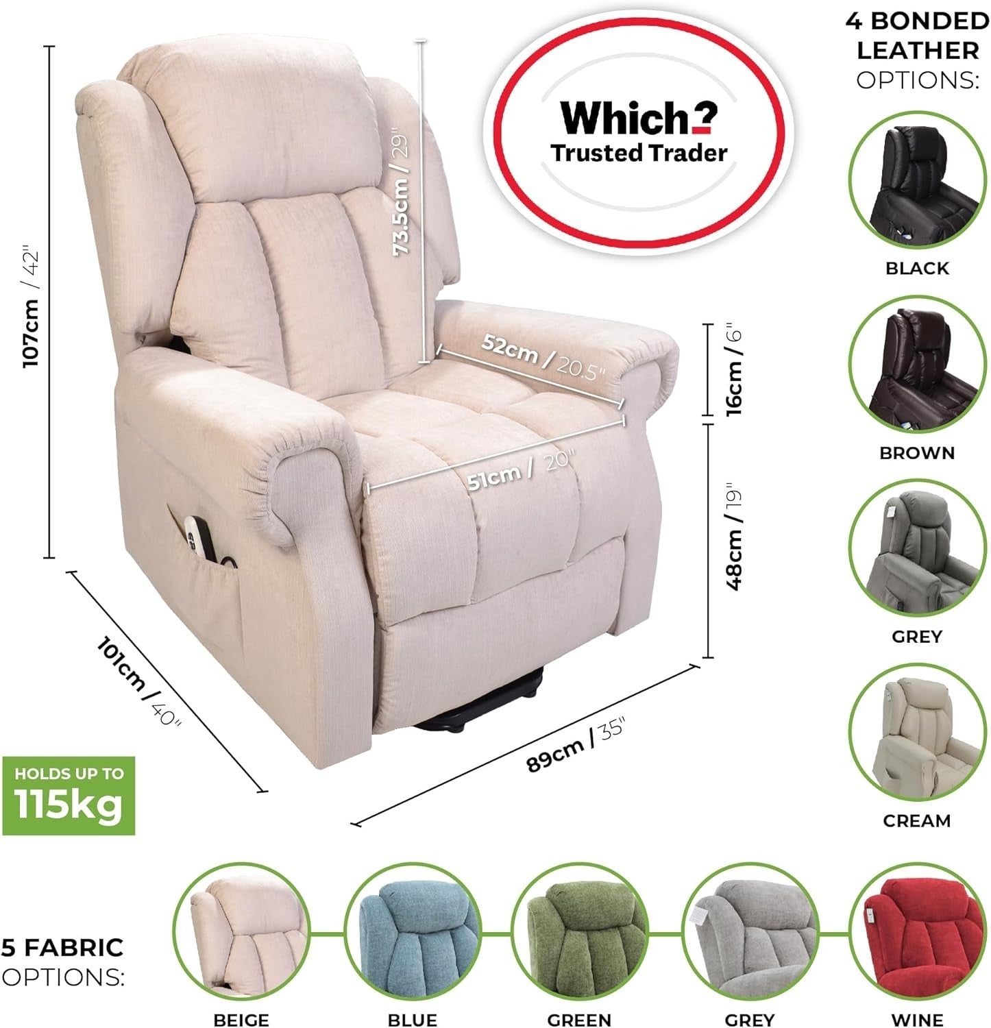 Dual Motor Lift Recliner Chair Heat Massage Riser Mobility Support Fabric Beige