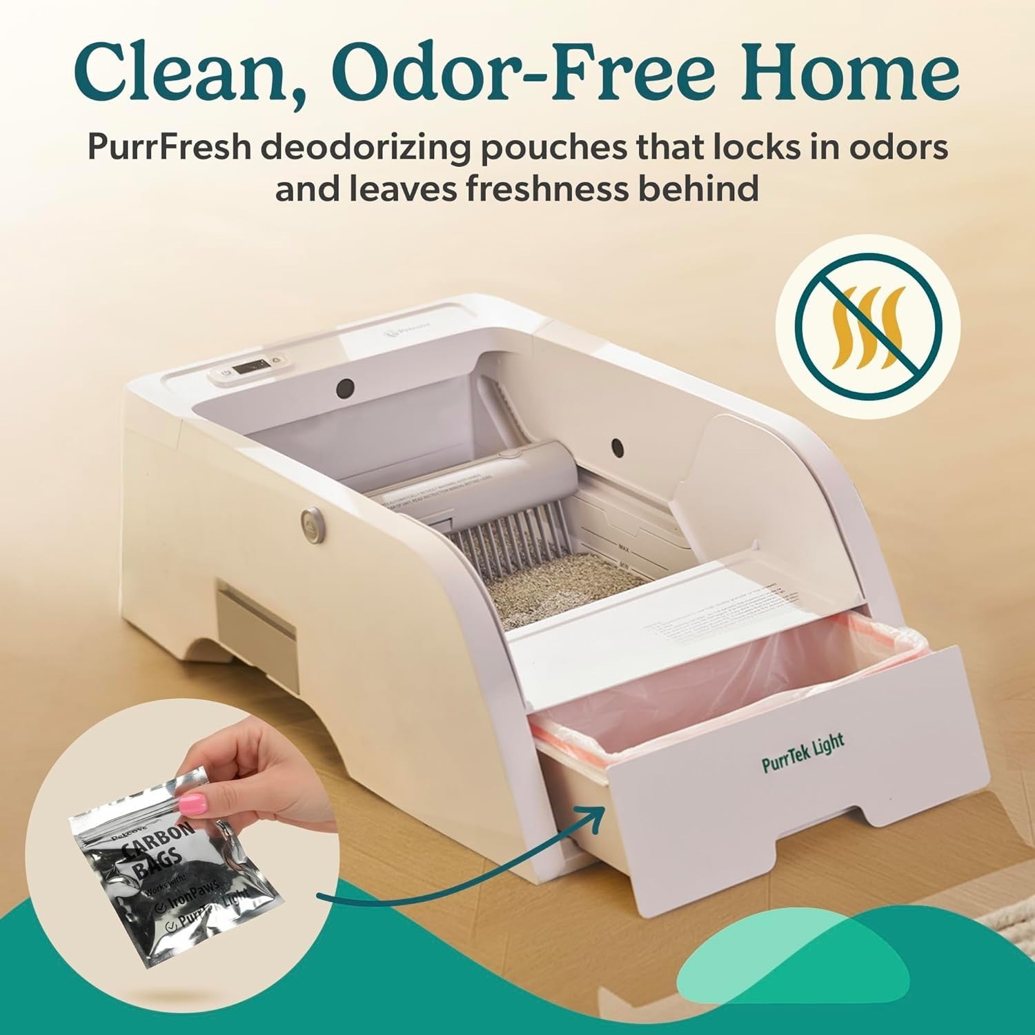 Self Cleaning Cat Litter Box App Control Auto Odor Control Smart Tray