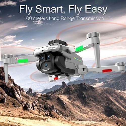 OBEST Dual Camera Drone with 4.3" LCD, Foldable RC Quadcopter, 2 Batteries