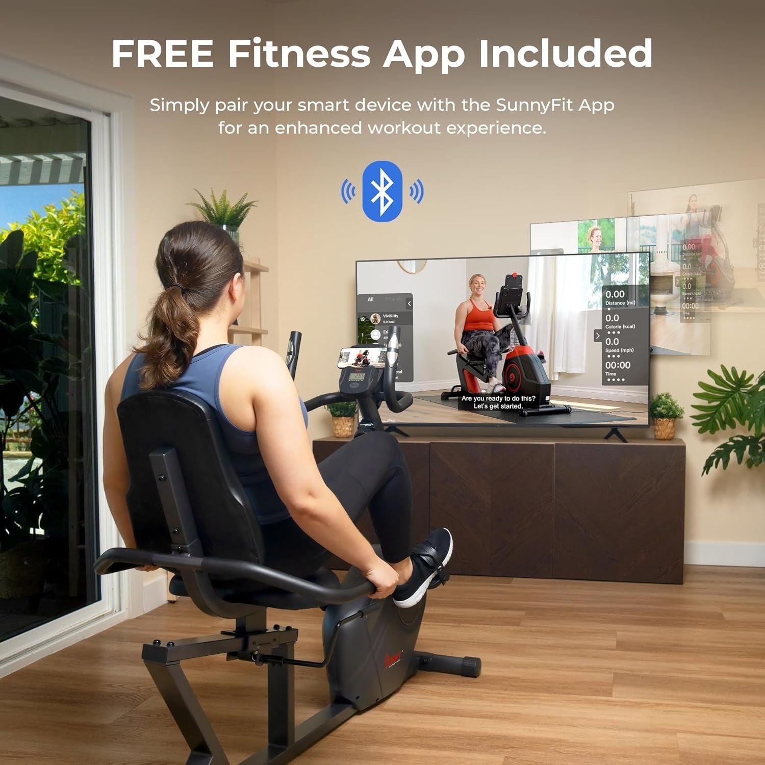 Exercise Bike Bluetooth App LCD Heart Rate Quiet Magnetic Home Fitness