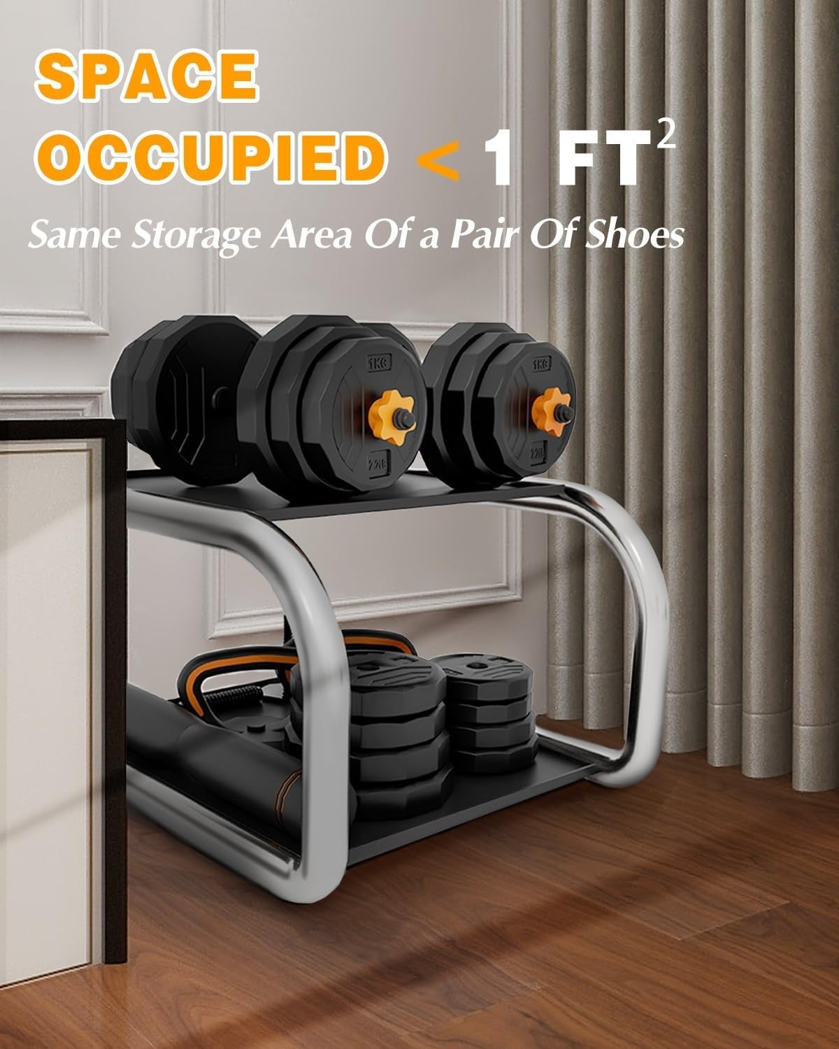 22LB Adjustable Dumbbell Set 4 in 1 Home Gym Barbell Kettlebell