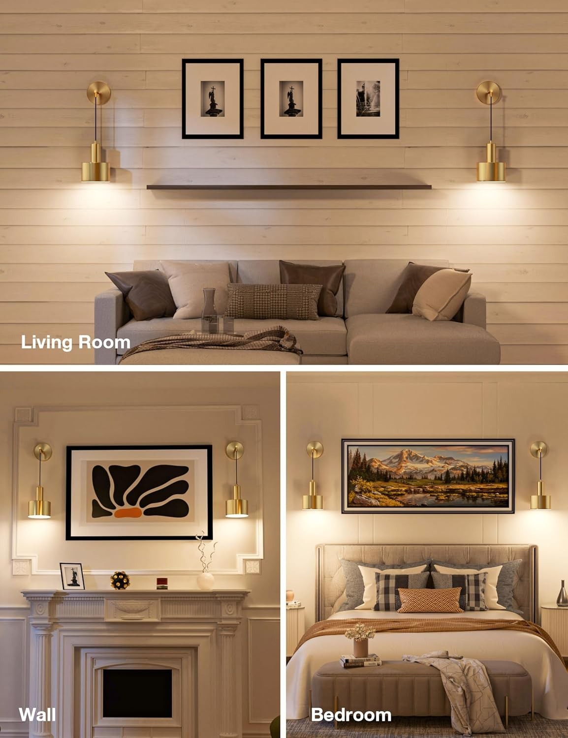 5200mAh Rechargeable Wall Sconce Lights with Remote, 9 Color Dimmable LED