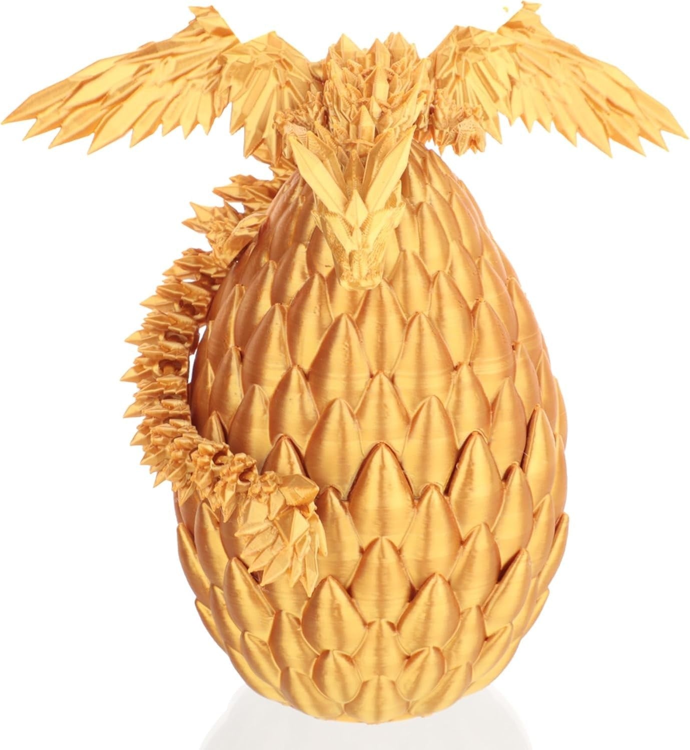 3D Printed Dragon Egg Articulated Dragon Desk Fidget Gift Gold
