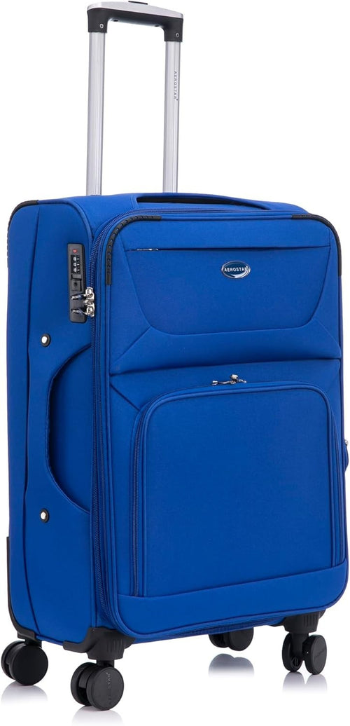 Medium 26 Inch Soft Check In Suitcase Expandable 4 Wheel Lightweight Luggage