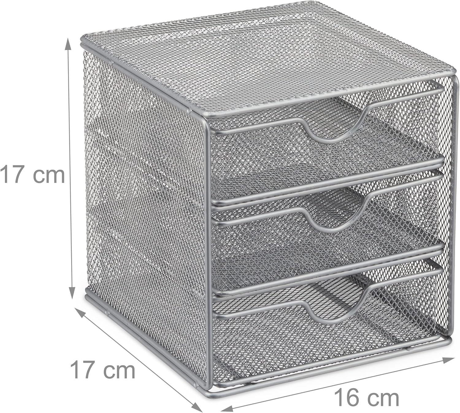 Desk Organizer with 3 Drawers, Metal Mesh Storage Box for Office Supplies