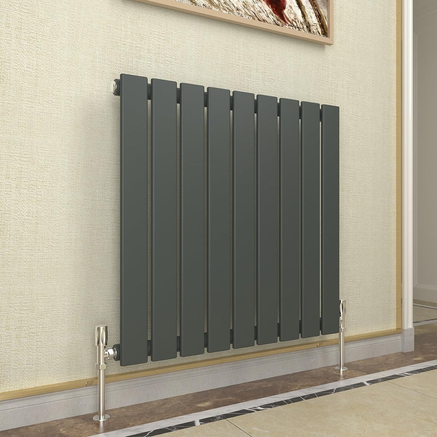 Anthracite Horizontal Radiator 600x612mm Flat Panel Modern Central Heating