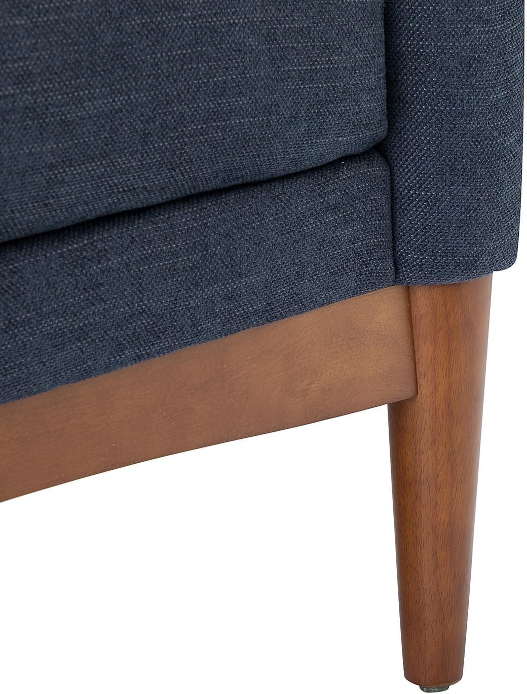 2x Navy Armchairs Set Modern Upholstered Accent Lounge Chairs for Living Room