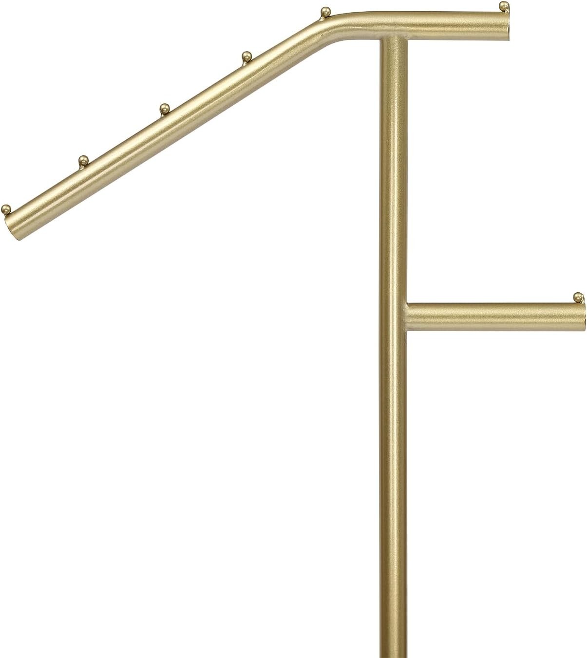 Luxury Gold White Metal Coat Rack 1.7m Marble Base Modern Clothes Stand
