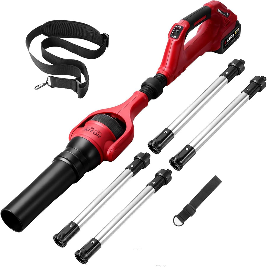 Cordless Gutter Leaf Blower 18V Brushless Long Reach 124MPH Cleaning Tool