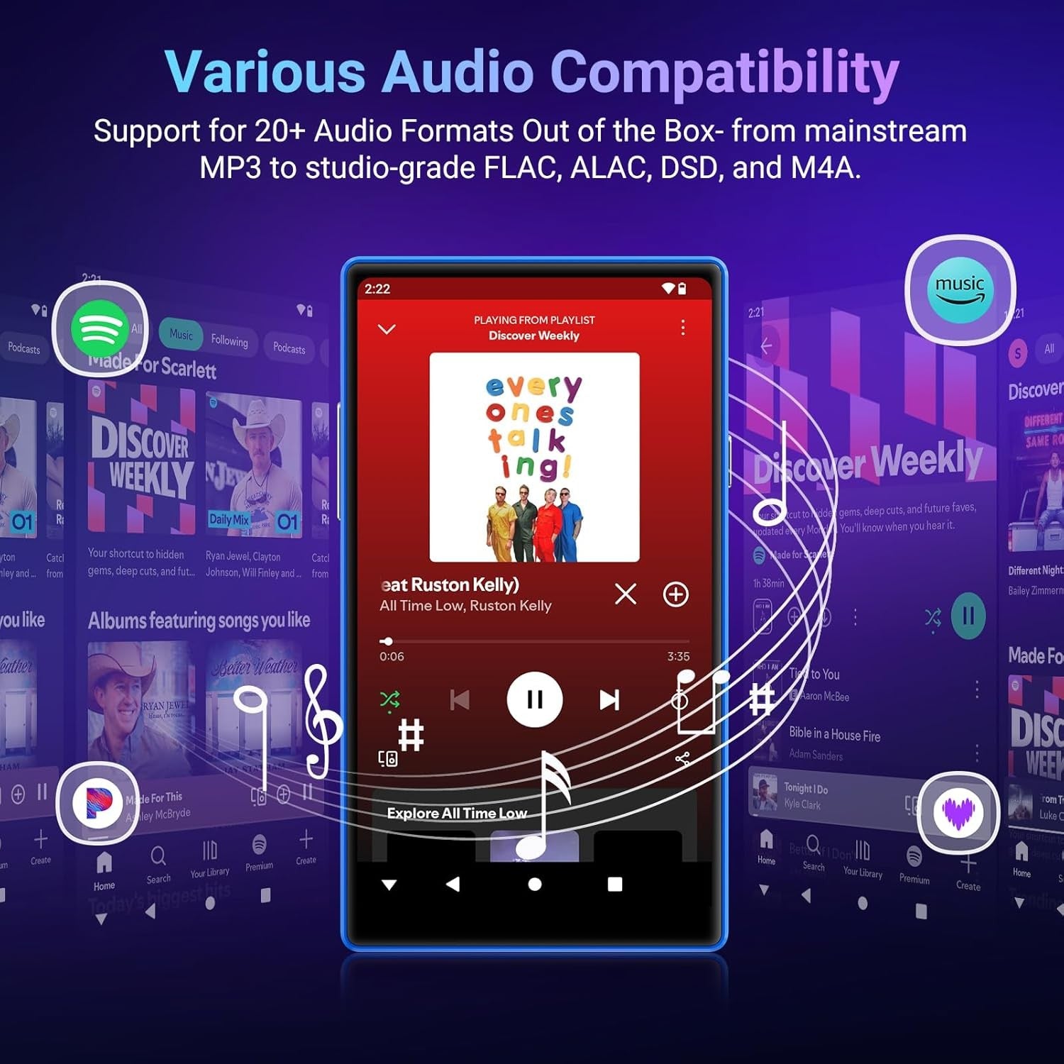 160GB MP3 Player WiFi Bluetooth Android 13 5" IPS Touch Screen
