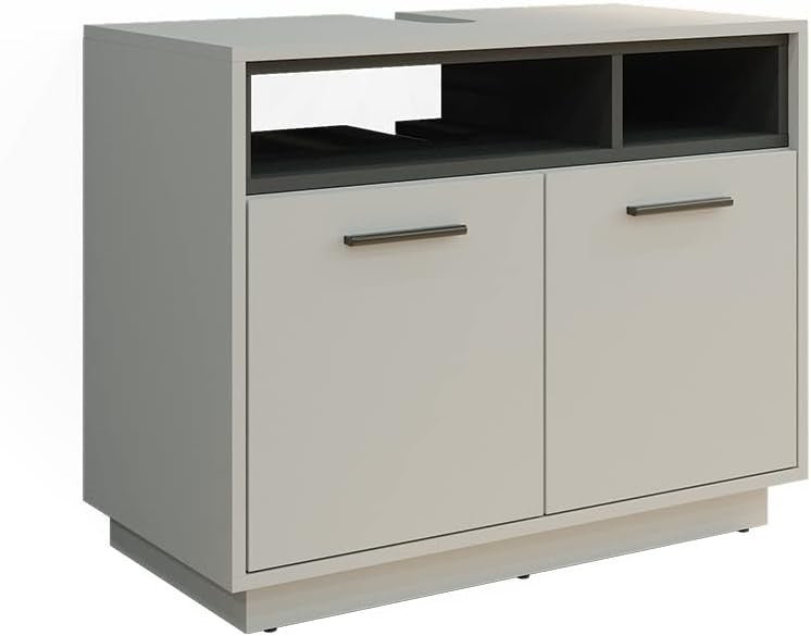Grey Bathroom Sink Cabinet Vanity Storage Unit with Shelf 80x64cm Modern