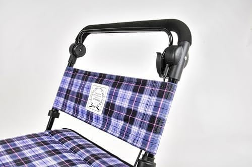 Lilac Check 6-Wheel Walk & Rest Shopping Trolley – Padded Seat & Back
