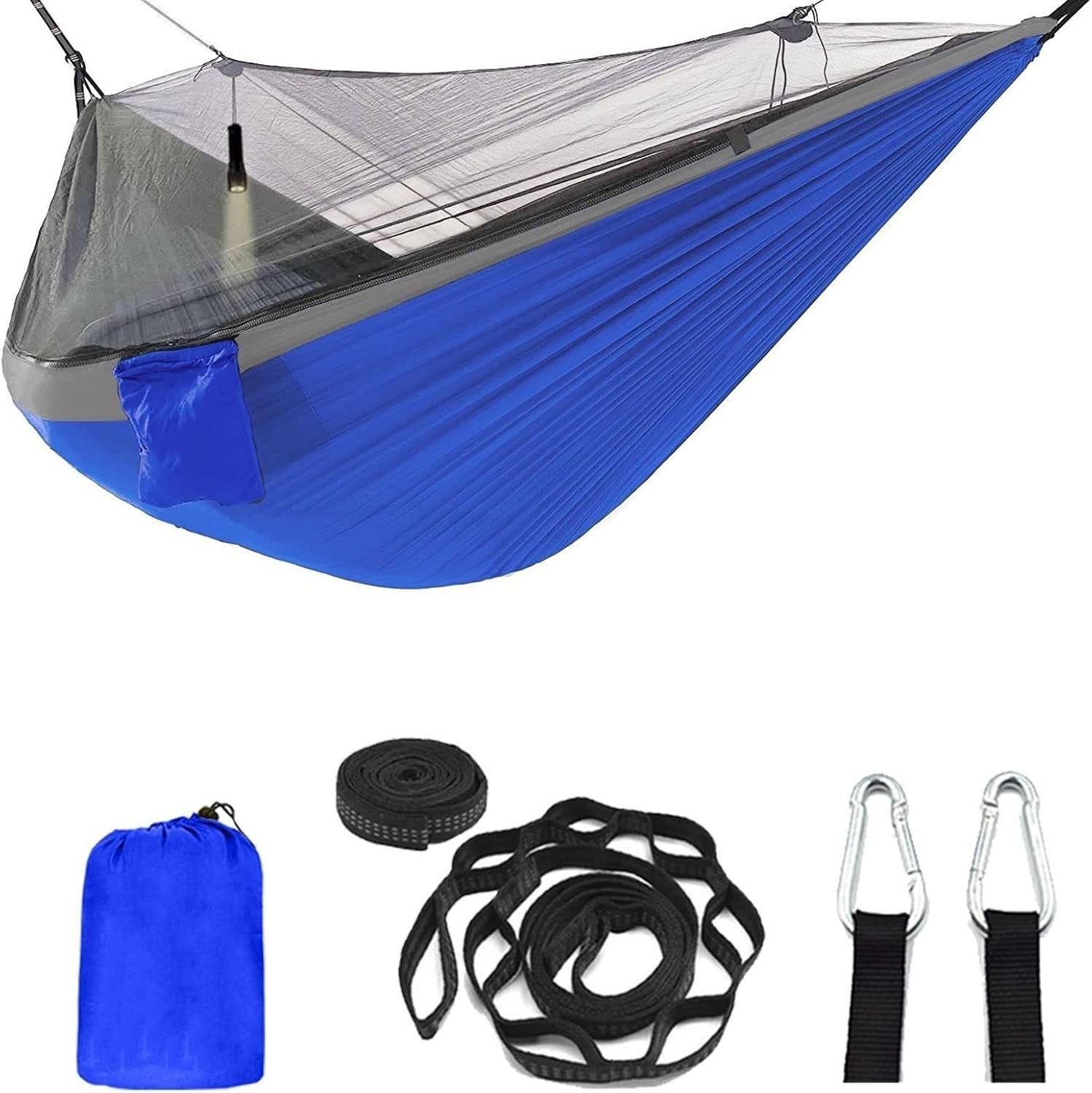 HJUGHPN Outdoor Camping Hammock 1-2 Person Portable 260x140cm Nylon - Blue