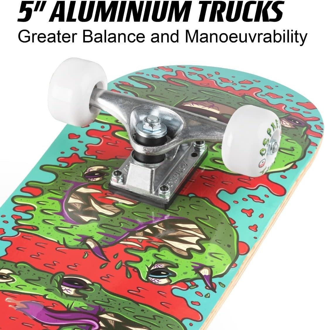 31" Double Kick Skateboard Kids Youth Maple Deck 54mm Wheels ABEC 5 Grip Tape