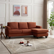 3 Seater Chaise Sofa Burnt Orange Boucle Fabric | Left or Right L Shape