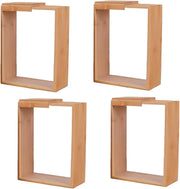 4PCS Bamboo Cereal Storage Containers 9x7x3in Stackable