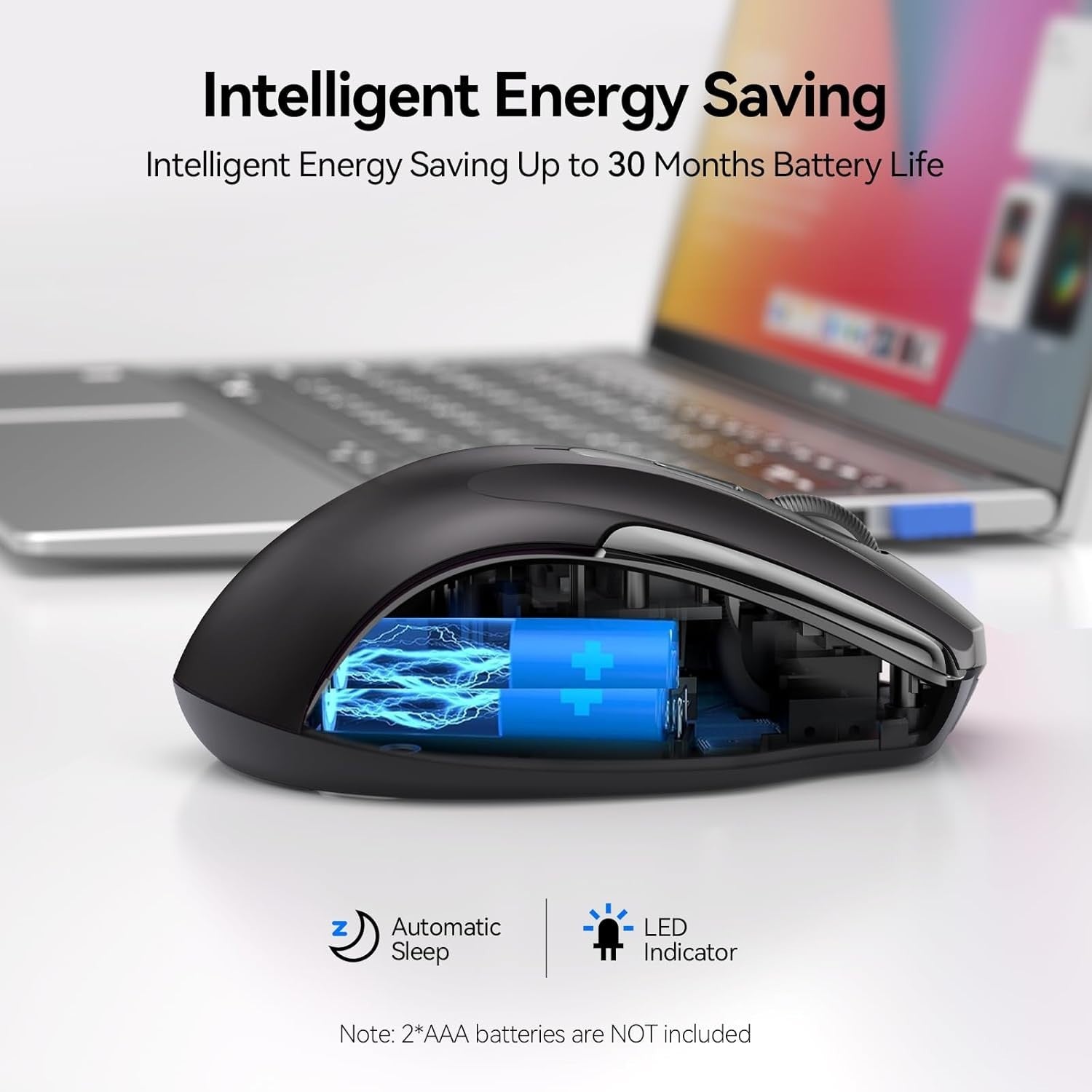 Silent Ergonomic Bluetooth Mouse 4800DPI Rechargeable Wireless for Laptop PC