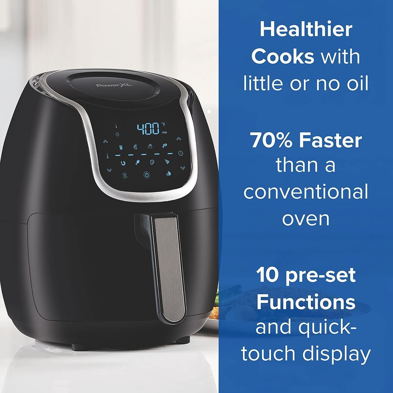 4.7L Digital Air Fryer 5-in-1 Oil Free 360° Air Technology