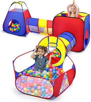 Kids 5in1 Pop Up Play Tent Tunnel & Ball Pit Indoor Outdoor