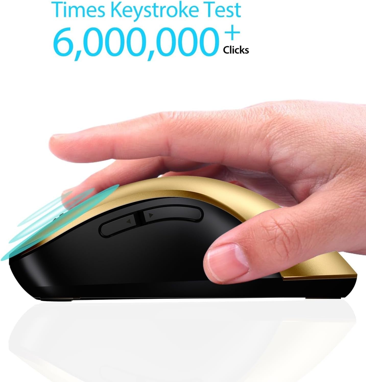 Gold Wireless Mouse 1400 DPI USB 2.4G 5-Button Ergonomic Laptop