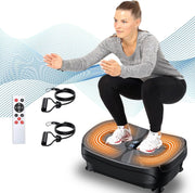 Black Portable Vibration Plate Exercise Machine 99 Levels Lymphatic Drainage