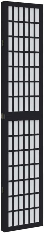 4 Panel Black Folding Room Divider Privacy Screen 145x200cm Wooden Partition