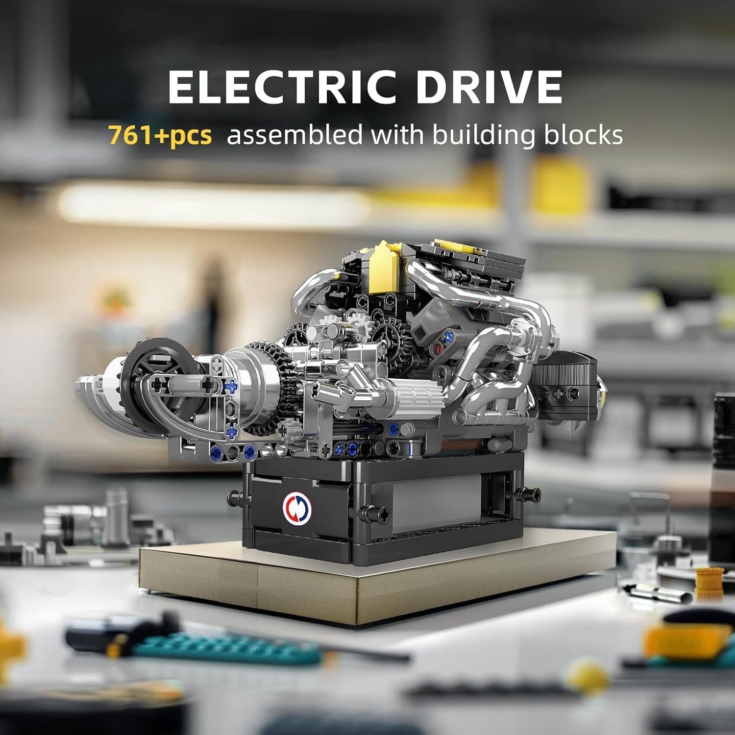 Functional DIY V8 Engine Model Kit with Moving Pistons & Rotating Crankshaft