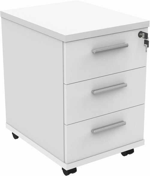 Heavy Duty Lockable Mobile Office Storage Cabinet with 3 Drawers & Wheels