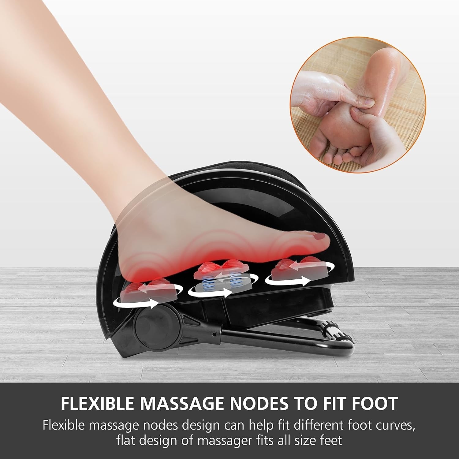 Heat Foot Massager for Pain Relief & Circulation, Shiatsu Calf Leg Compression
