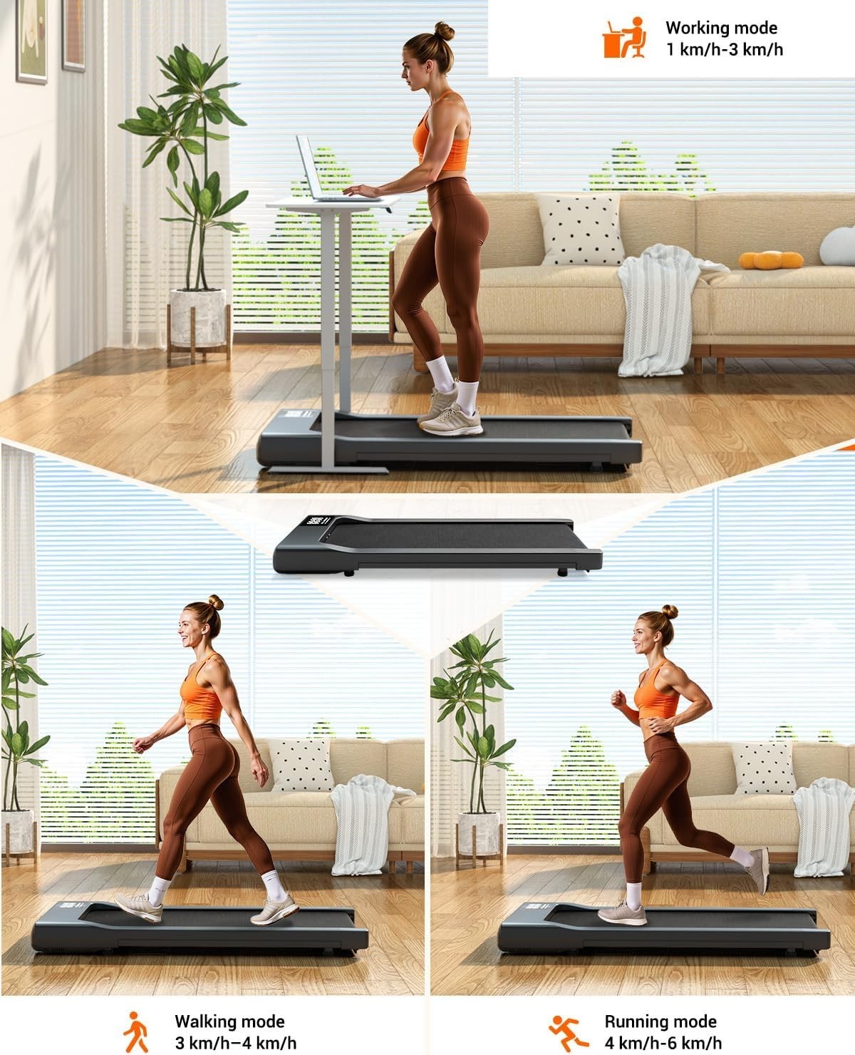 Under Desk Walking Treadmill – Quiet, Shock-Absorbing, App-Controlled, Portable