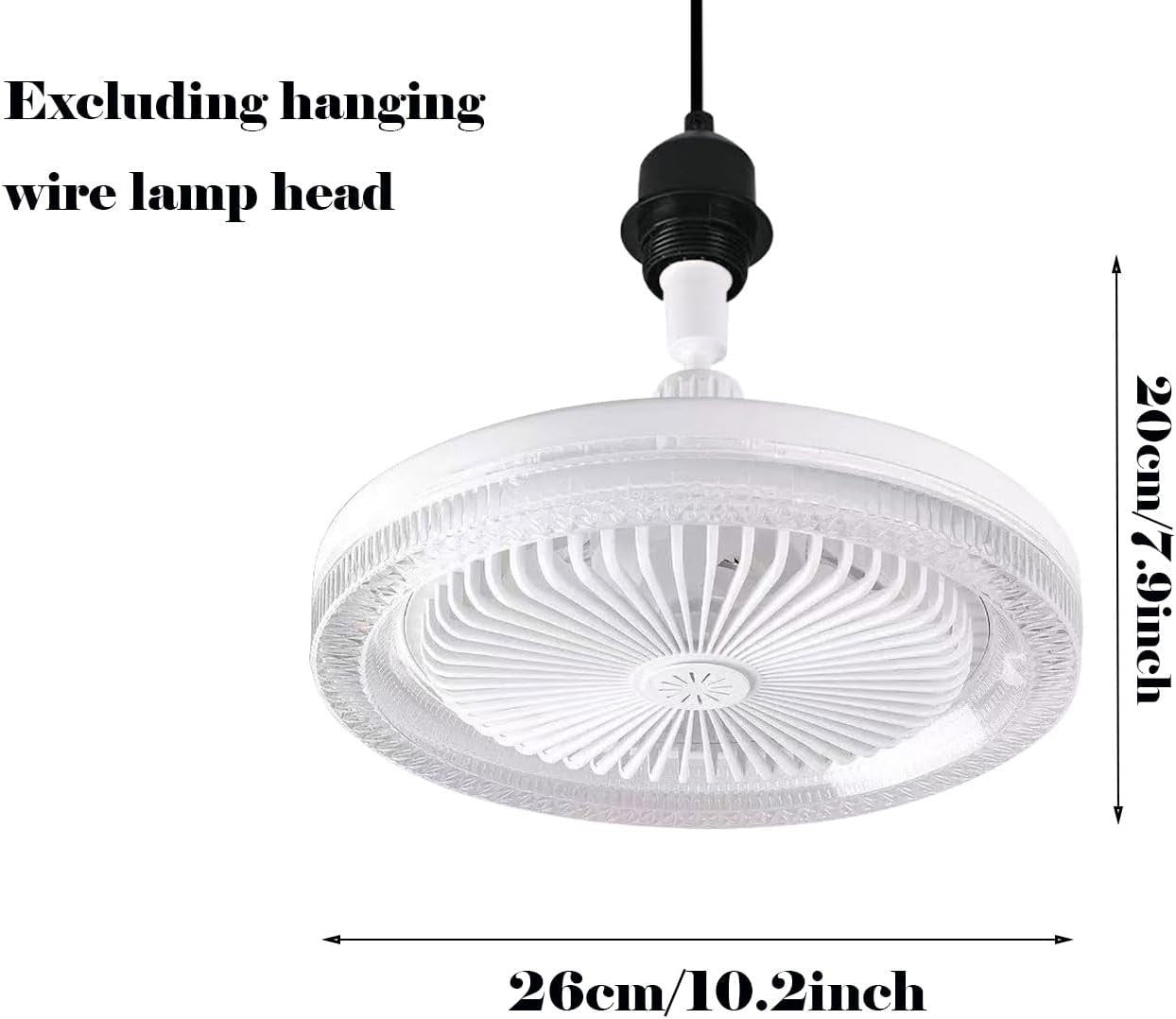 LED Ceiling Fan Light, 3 Speeds, 3 Colors, White