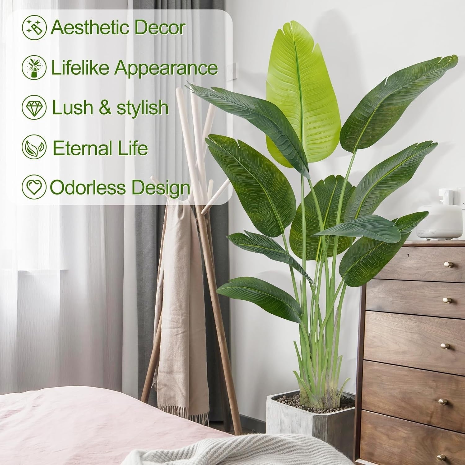 Set of 2 Bird of Paradise Plants 150cm Lifelike Indoor Potted Tropical Banana