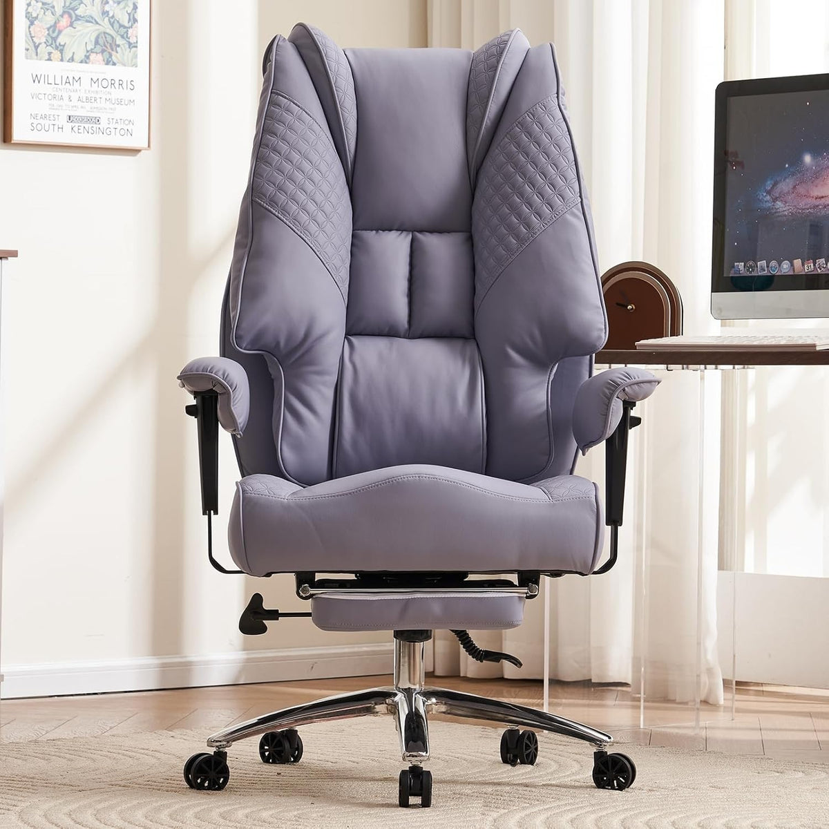 Oversized Office Chair Big & Tall Light Purple Ergonomic Heavy Duty 400lbs Swive