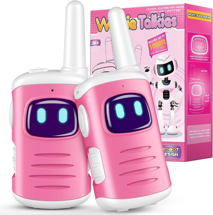 Kids Walkie Talkies White Pink Outdoor Toy Radios Girls Birthday Gift