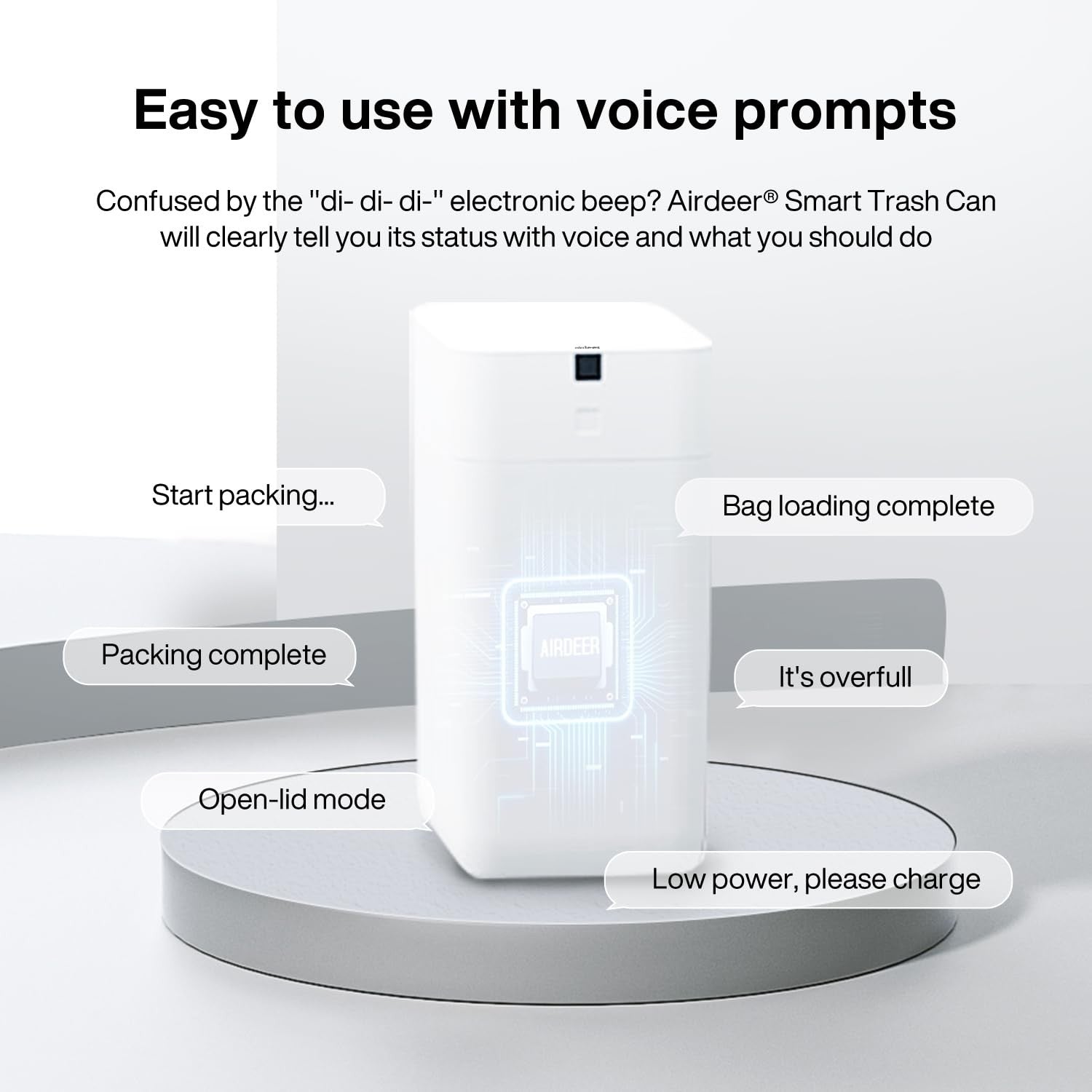 3 Gallon Touchless Smart Trash Can Self-Sealing Automatic Bin