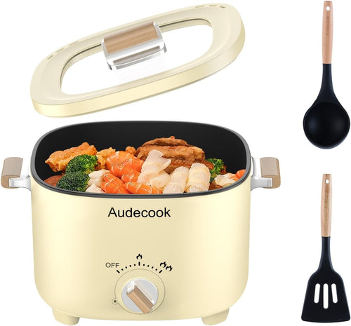 Electric 2.5L Multi Cooker Non-Stick Hot Pot for Soups, Ramen & More