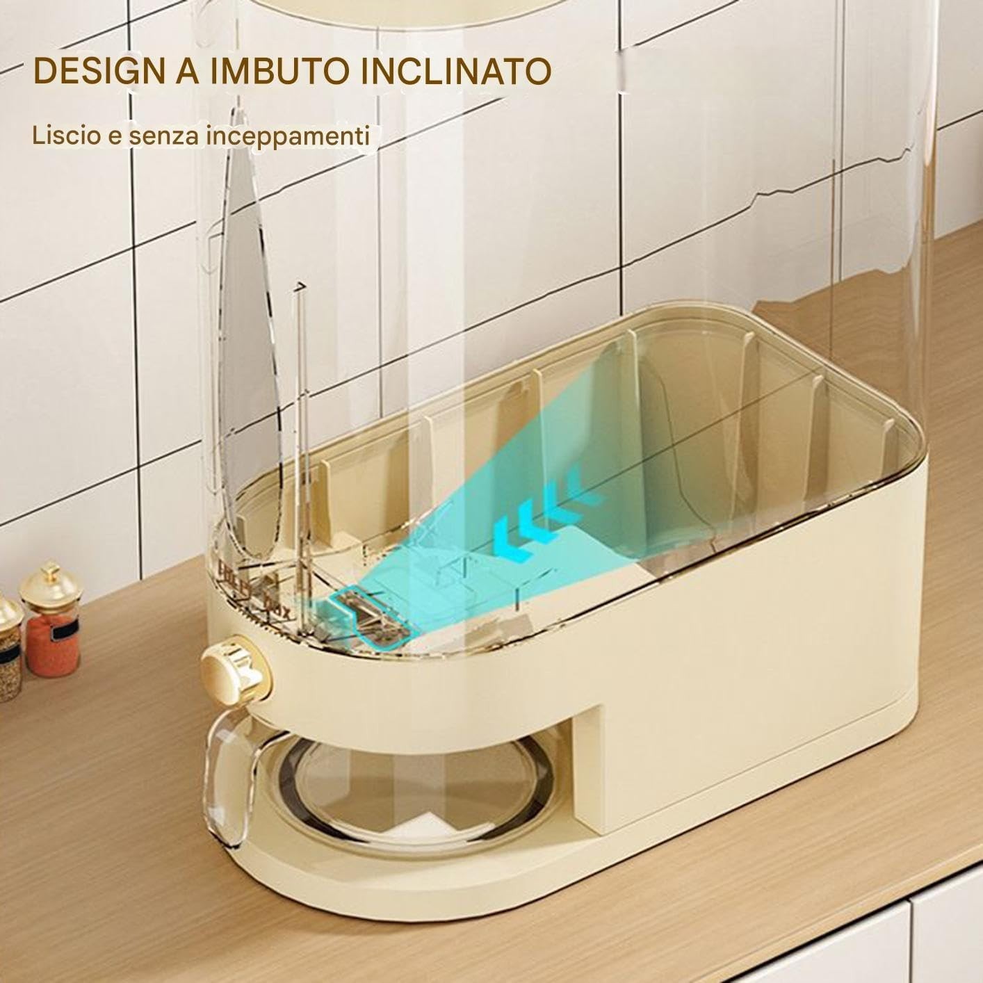 10KG Airtight Rice Storage Container Press Dispenser Transparent Bin