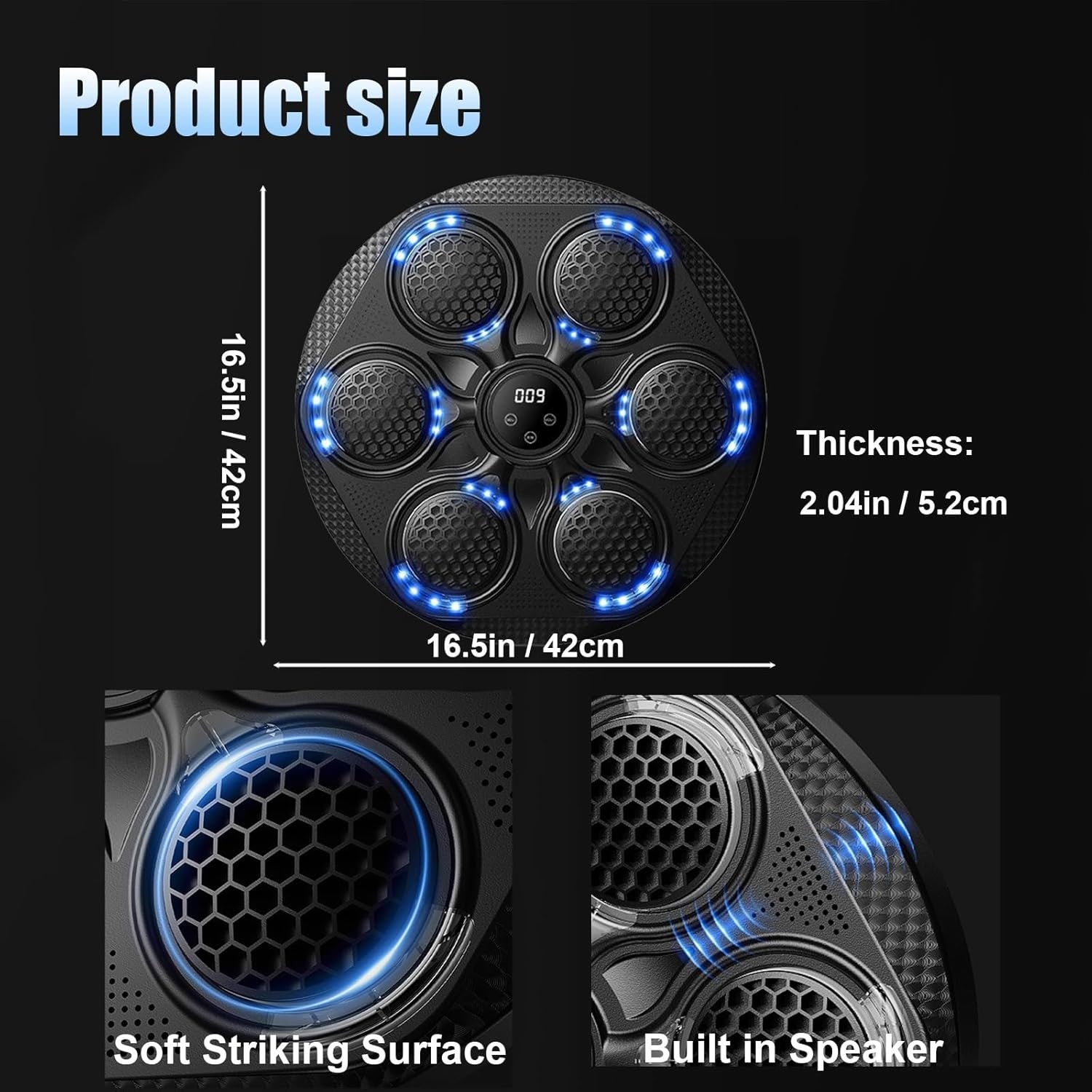 Music Boxing Machine Bluetooth LED Wall Mount Punch Trainer Home Gym