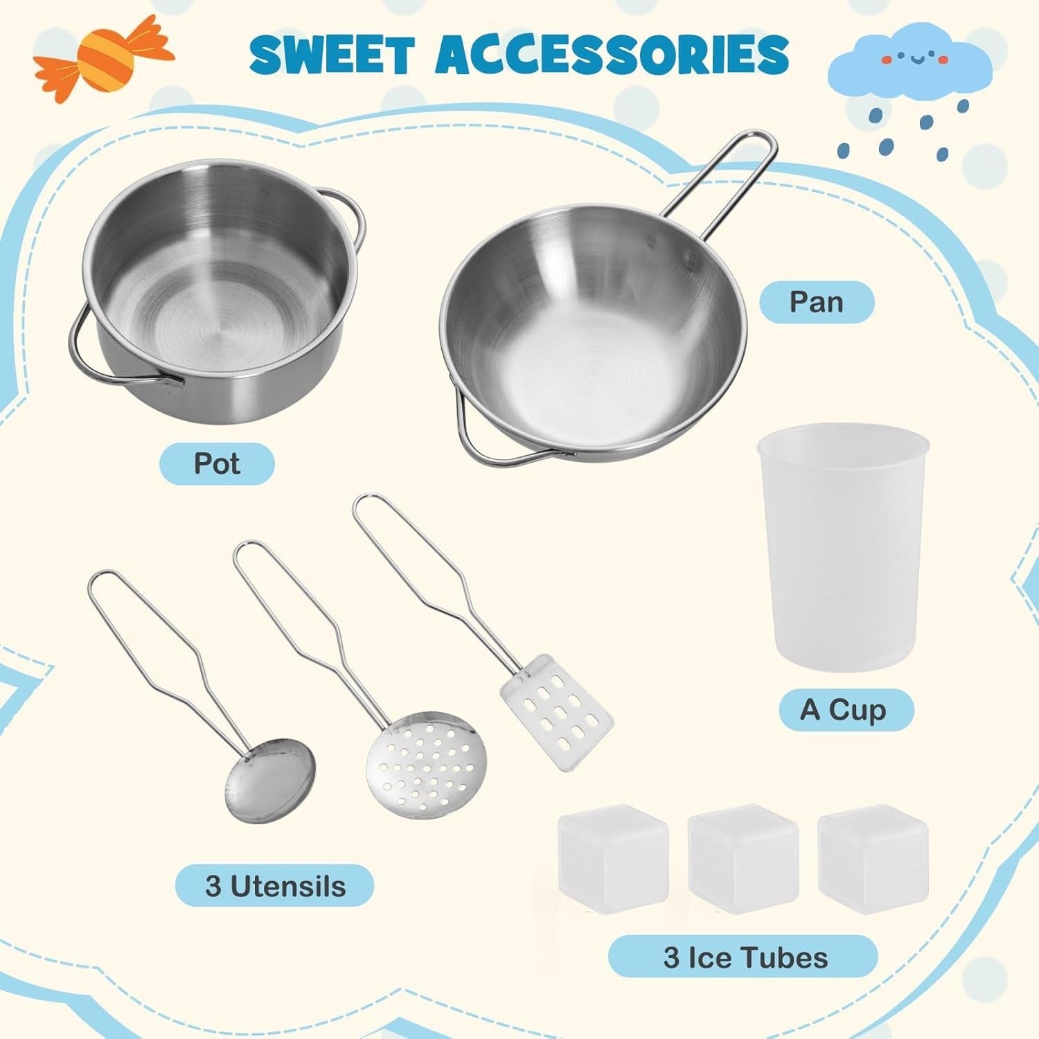 Corner Kids Play Kitchen Lights Sounds Ice Maker White Toy